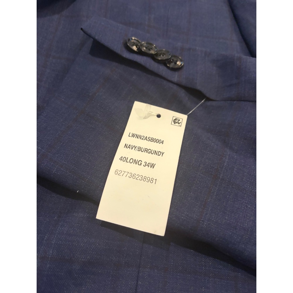 Tommy Hilfiger The Flex Tailored Move Sport Coat Blazer‎ Navy/Burgundy 40L NWT - Picture 3 of 9